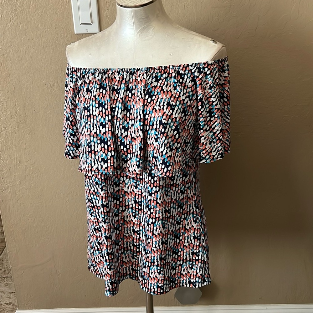 PerSeption Concept Ruffle Of Shoulder Top Size Small